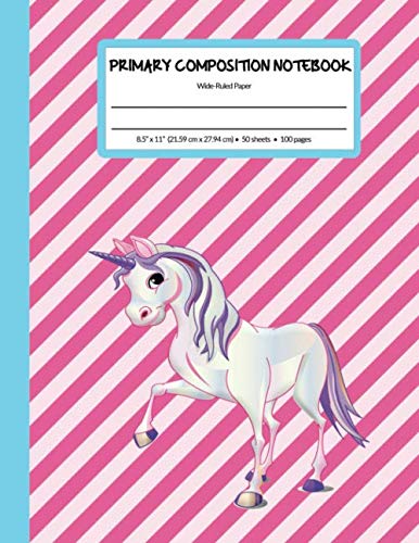 Beispielbild fr COMPOSITION NOTEBOOK Wide-Ruled Paper: Light Blue and Pink Unicorn - 100 Pages Composition Journal | For Girls Teens Kids School Writing Notes Journal | 8.5" x 11" Large Notebook | Perfect for Gift zum Verkauf von Revaluation Books