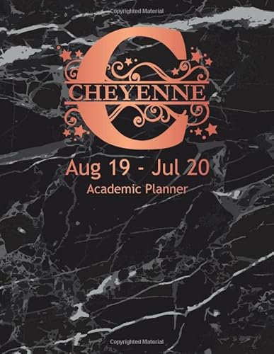 Stock image for Cheyenne Academic Planner: Personalized Weekly Planner Aug 19 - July 20. Monogram Letter C With Black and Gray Marble and Rose Gold Cover. 8.5"x11" Week Per Page For Students, Moms and Teachers for sale by Revaluation Books