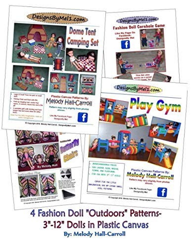 Beispielbild fr 4 Fashion Doll "Outdoors" Patterns - 3"-12" Dolls in Plastic Canvas (DesignsByMel) zum Verkauf von Revaluation Books