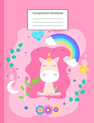 Stock image for Composition Notebook: Wide Ruled Cute Unicorn Pink | Journal for Girls Teens, Kids Students for Home, School or College (7.44 x 6.96) for sale by Revaluation Books