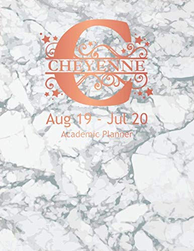 Stock image for Cheyenne Academic Planner: Personalized Weekly Planner Aug 19 - July 20. Monogram Letter C With White and Gray Marble and Rose Gold Cover. 8.5"x11" Week Per Page For Students, Moms and Teachers for sale by Revaluation Books