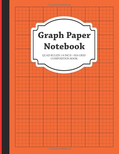 Stock image for Graph Paper Notebook: Quad Ruled 1/4 inch 4x4 Grid Composition Book (Red stripe Notebooks) for sale by Revaluation Books