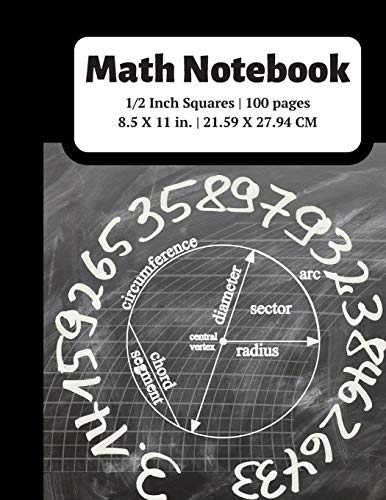 Stock image for Math Notebook: 1/2 inch Square Graph Paper for Students and Kids, 100 Sheets (Large, 8.5 x 11) (Graph Paper Notebooks) for sale by Ergodebooks