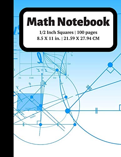 Stock image for Math Notebook: 1/2 inch Square Graph Paper for Students and Kids, 100 Sheets (Large, 8.5 x 11) (Graph Paper Notebooks) for sale by Ergodebooks