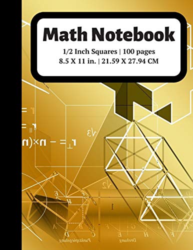 Stock image for Math Notebook: 1/2 inch Square Graph Paper for Students and Kids, 100 Sheets (Large, 8.5 x 11) (Graph Paper Notebooks) for sale by Ergodebooks