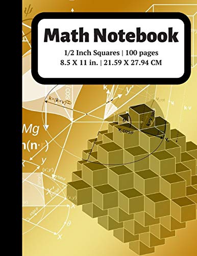 Stock image for Math Notebook: 1/2 inch Square Graph Paper for Students and Kids, 100 Sheets (Large, 8.5 x 11) (Graph Paper Notebooks) for sale by Ergodebooks