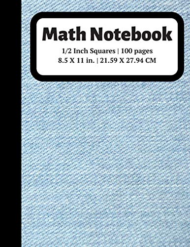 Stock image for Math Notebook: 1/2 inch Square Graph Paper for Students and Kids, 100 Sheets (Large, 8.5 x 11) (Graph Paper Notebooks) for sale by Ergodebooks