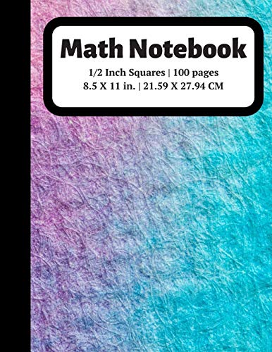 Stock image for Math Notebook: 1/2 inch Square Graph Paper for Students and Kids, 100 Sheets (Large, 8.5 x 11) (Graph Paper Notebooks) for sale by Ergodebooks