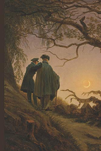 Stock image for Lined Journal: Two Men Contemplating the Moon: Ruled, Numbered 120 pg 6x9 Notebook for sale by Revaluation Books