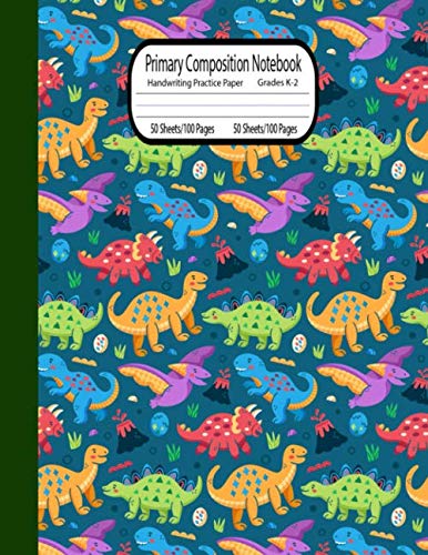 Stock image for Primary Composition notebook grades k-2: Dinosaur Primary Composition Notebook with picture space | top half blank | Handwriting Practice Paper | Primary Composition Notebook for girls | 100 Pages for sale by Revaluation Books