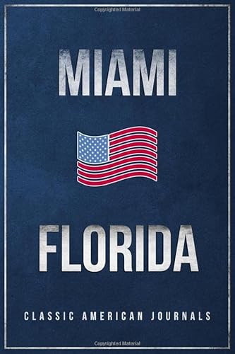 Beispielbild fr Miami Florida: Blank Lined Vintage/Retro USA Vacation Travel Journal/Notebook/Diary with Classic American Flag Design - Handy Pocket Size 6"x9" zum Verkauf von Buchpark