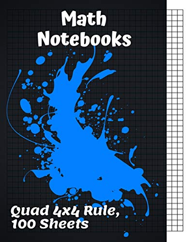 Beispielbild fr math notebooks quad 4x4 rule, 100 sheets: Graph Paper Quad Ruled Graphing Paper zum Verkauf von Ergodebooks