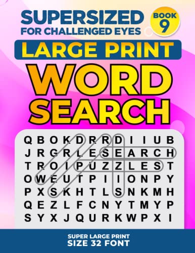 Stock image for SUPERSIZED FOR CHALLENGED EYES, Book 9: Super Large Print Word Search Puzzles for sale by SecondSale