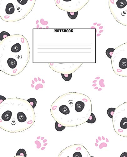 Immagine dell'editore per NOTEBOOK: Sweet Panda Faces and Paw Prints Students and Teachers Composition Notebook; 120 Pages 7.5" x 9/25" Wide Ruled Lined Paper; Elementary Students Versatile Notebook venduto da Revaluation Books
