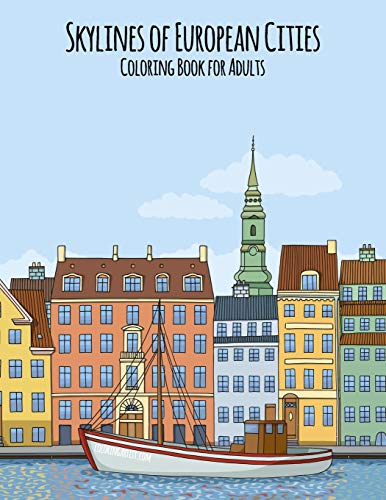Stock image for Skylines of European Cities Coloring Book for Adults for sale by PlumCircle