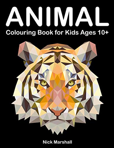 Stock image for Animal Colouring Book for Kids Ages 10+: Polygon Colouring Book with Wolf, Shark, Owl, Cat and Dog (Colouring Books for Children) for sale by Chiron Media