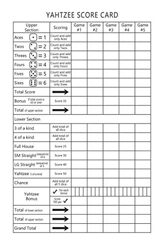 9781697969511: Yahtzee Score Card: Yahtzee Score Book: Keep tracking scores to have more fun!