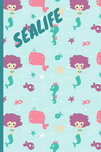 Stock image for SEA LIFE: 6x9 120 page lined paperback notebook exercise book - beautiful underwater creatures, ocean notebook for school or creative writing for sale by Revaluation Books