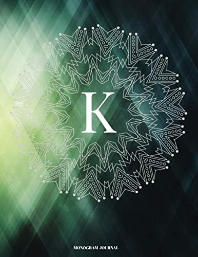 Stock image for K Monogram Journal: Abstract Green Triangles Monogram Initial Notebook for School and Office 8.5 x 11 College Ruled (Volume 2) for sale by Revaluation Books