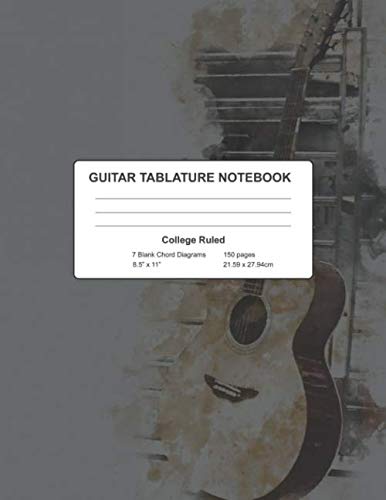 Imagen de archivo de Guitar Tablature Notebook: 7 Blank Chord Diagrams 150 pages blank paper manuscripts for Ukulele Players, Musicians, Teachers and Students a la venta por Revaluation Books