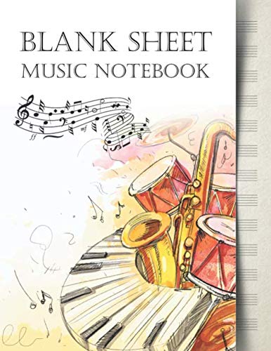 Stock image for Blank Sheet Music Notebook: Music Manuscript Paper | Orchestra Instruments and Music Notes (Music Composition Books) for sale by Revaluation Books