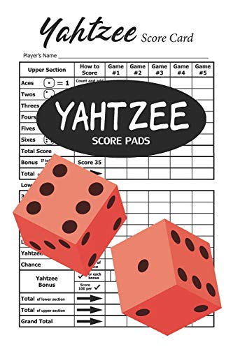 Beispielbild fr Yahtzee Score Pads: 100 Yahtzee Score Cards - 6" x 9" zum Verkauf von Books From California
