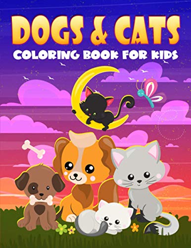 Stock image for Dogs & Cats Coloring Book for Kids: 35 Cute Illustrations for Children Ages 3-10 for sale by GF Books, Inc.