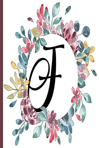 Stock image for F: Monogram F, Pretty Purple, Pink, and Blue Floral 6X9 College Rule 110 Page (55 Sheets) Notebook For Women for sale by Revaluation Books