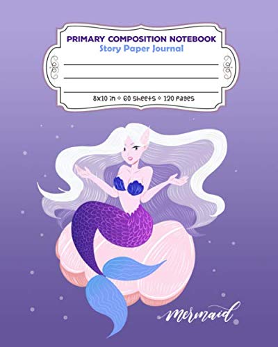 Imagen de archivo de Primary Composition Notebook Story Paper Journal Mermaid: Full Page Handwriting Practice Paper With Dashed Midline | Purple Cover a la venta por Revaluation Books