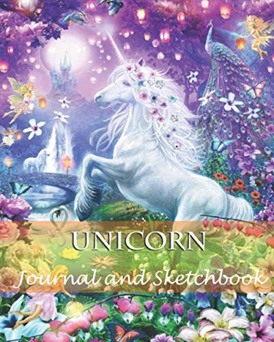 9781701827653: Unicorn Journal and Sketchbook Unicorn Notebook With Watercolor Flowers: 120 pages for writing notes school