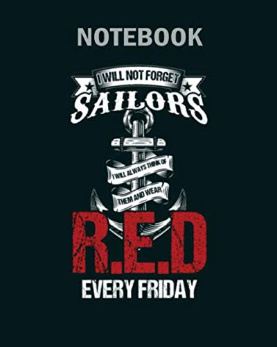 Stock image for Notebook: 4th of july red friday i will not forget sailors - 50 sheets, 100 pages - 8 x 10 inches for sale by Revaluation Books