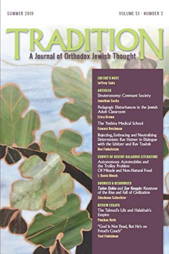 Imagen de archivo de TRADITION: A Journal of Orthodox Jewish Thought (Summer 2019) a la venta por Revaluation Books