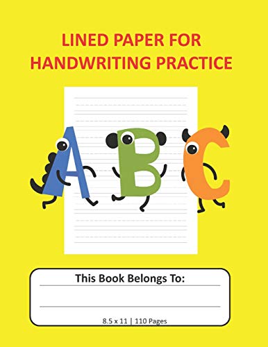 Imagen de archivo de Lined Paper for Handwriting Practice: Notebook with Dotted Lined Writing Paper for Kids 8.5x11, 110 pages a la venta por Revaluation Books