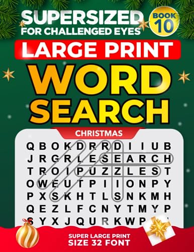 Stock image for SUPERSIZED FOR CHALLENGED EYES, The Christmas Book: Super Large Print Word Search Puzzles (SUPERSIZED FOR CHALLENGED EYES Super Large Print Word Search Puzzles) for sale by Save With Sam