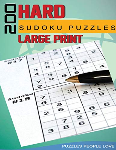 Stock image for 200 Hard Sudoku Puzzles LARGE Print: Challenging Sudoku Games With Solutions, Big Format, Great for Seniors, Hours of Enjoyment, Large 8.5"x 11"size,252 pages, Paperback for sale by THE SAINT BOOKSTORE