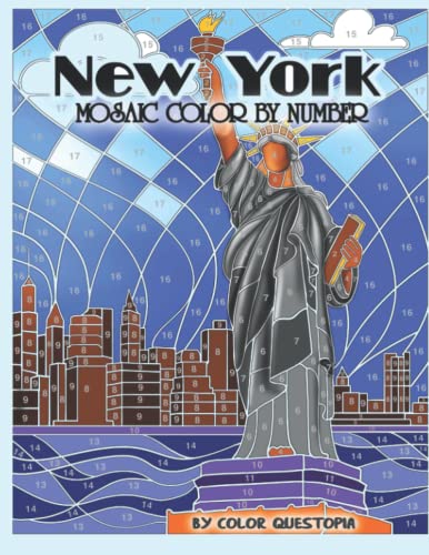 Imagen de archivo de New York Mosaic Color By Number: Coloring Book for Adults (Adult Color By Number) a la venta por Upward Bound Books