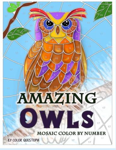 Amazing Owls Mosaic Color by Number: Adult Coloring Book For Stress Relief and Relaxation [Book]