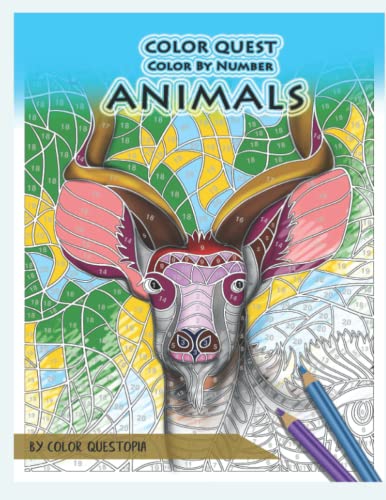 Imagen de archivo de Color Quest Color by Number Animals: Jumbo Adult Coloring Book for Stress Relief (Adult Color By Number) a la venta por SecondSale