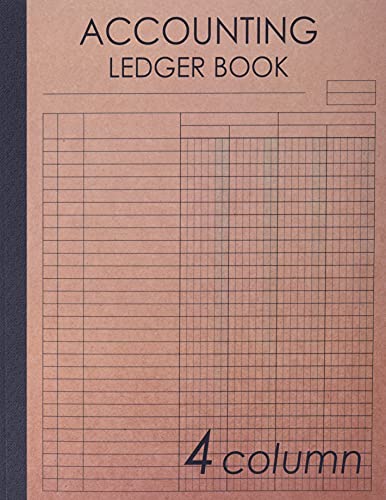 9781711073927: Accounting Ledger Book 4 Column: 120 pages , 8.5 x 11 inches ( large size ) , Brown craft paper style cover : Simple / General Accounting Ledger Book for Bookkeeping