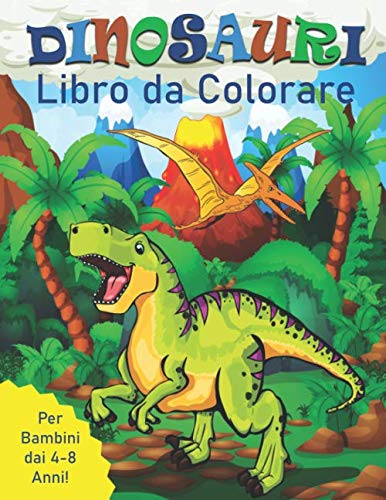 Dinosauri da colorare! 50 disegni da colorare per bambini 4-10 anni, solo  fronte con retro nero.: Libri da colorare… di 