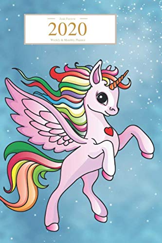 Stock image for 2020 Weekly & Monthly Planner: Flying Rainbow Unicorn, Organizer Diary with Goal Setting and Gratitude Sections (Positive Goals 6x9) for sale by Revaluation Books