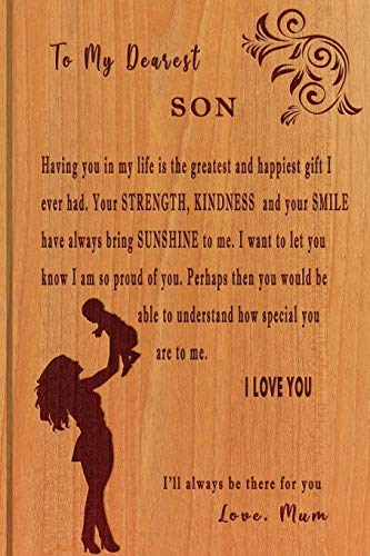 Stock image for To My Dearest Son Love, Mum: Eternal Love Always Message from Mother Engraved on Wooden Inspired Cover| Line Notebook Journal Keepsake Memory Book | . Thoughtful Gift Christmas Birthday for Boy for sale by WorldofBooks