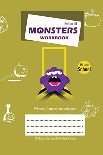 Imagen de archivo de School of Monsters Workbook, A5 Size, Wide Ruled, White Paper, Primary Composition Notebook, 102 Sheets (Beige) a la venta por Bahamut Media