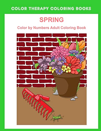 9781717145185: Spring Color By Numbers Adult Coloring Book: A Large Print and Easy Color by Number Adult Coloring Book of Spring Flowers, Birds, Butterflies, Bunnies and Frogs. (Simple, relaxing illustrations)