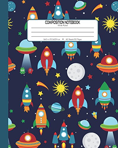 Stock image for Composition Notebook Wide Ruled: School Exercise Book | 120 Lined Pages | Blue - Rocket (Outer Space Astronomy Series) for sale by Revaluation Books