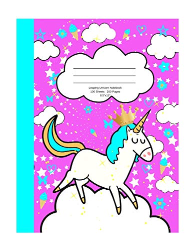 Stock image for Leaping Unicorn Notebook: School supplies primary composition book for kids for sale by Ergodebooks
