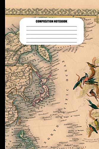

Composition Notebook: Vintage Map of Asia / Hand Drawn Map (100 Pages, College Ruled) [Soft Cover ]