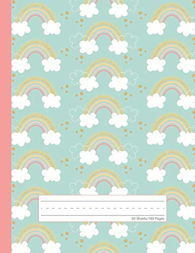 Stock image for Rainbow Glitter Clouds - Primary Story Journal: Picture Space And Dotted Midline | Grades K-2 School Exercise Book | 100 Story Pages - Blue Sky (Cute Notebooks For Girls) for sale by Revaluation Books