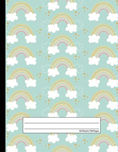 Stock image for Rainbow Glitter Clouds Notebook - Wide Ruled: Composition School Exercise Book For Writing and Taking Notes | 100 Lined Pages - Blue Sky (Cute Journals For Girls) for sale by Revaluation Books