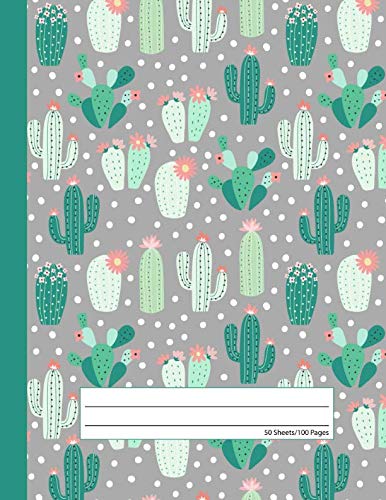 Stock image for Pretty Cactus Notebook - Wide Ruled: Composition School Exercise Book For Writing and Taking Notes | 100 Lined Pages - Green (Cute Pattern Journals For Girls) for sale by Revaluation Books